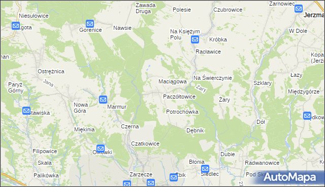 mapa Paczółtowice, Paczółtowice na mapie Targeo