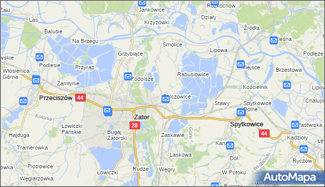 mapa Palczowice, Palczowice na mapie Targeo