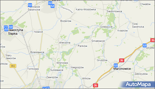 mapa Panków, Panków na mapie Targeo