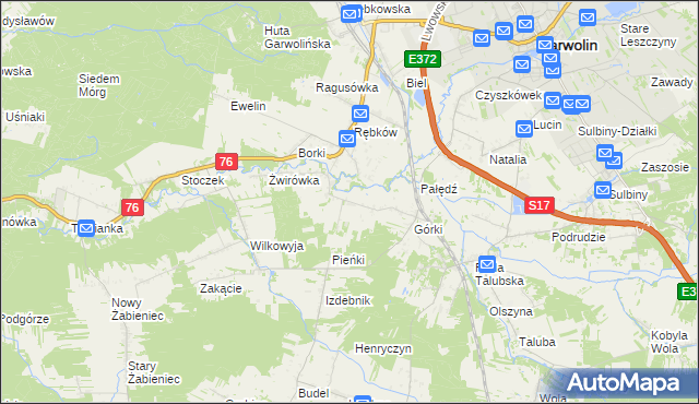 mapa Parcele-Rębków, Parcele-Rębków na mapie Targeo