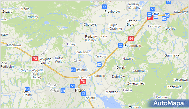 mapa Parkosz, Parkosz na mapie Targeo