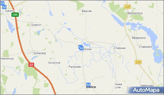 mapa Parsów, Parsów na mapie Targeo