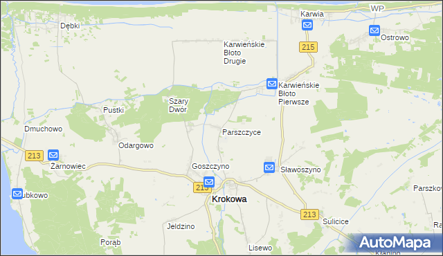 mapa Parszczyce, Parszczyce na mapie Targeo
