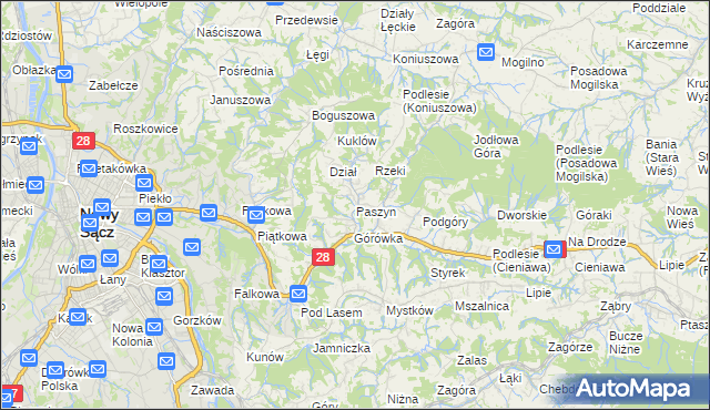 mapa Paszyn, Paszyn na mapie Targeo