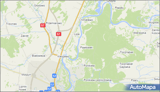 mapa Pawłówek gmina Pułtusk, Pawłówek gmina Pułtusk na mapie Targeo