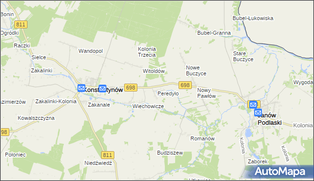 mapa Peredyło, Peredyło na mapie Targeo