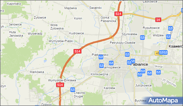 mapa Piątkowisko, Piątkowisko na mapie Targeo