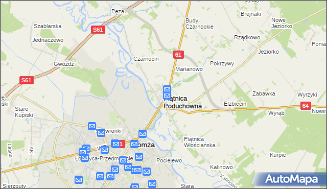 mapa Piątnica Poduchowna, Piątnica Poduchowna na mapie Targeo