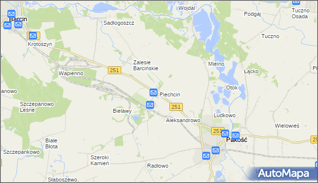 mapa Piechcin, Piechcin na mapie Targeo