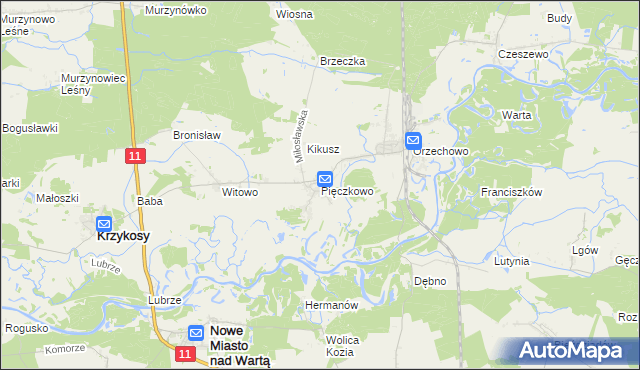 mapa Pięczkowo, Pięczkowo na mapie Targeo