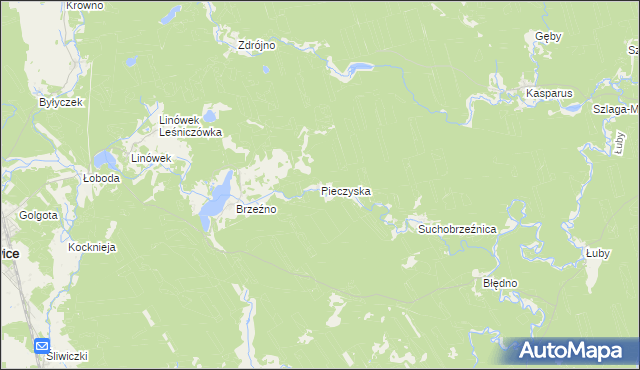 mapa Pieczyska gmina Osiek, Pieczyska gmina Osiek na mapie Targeo