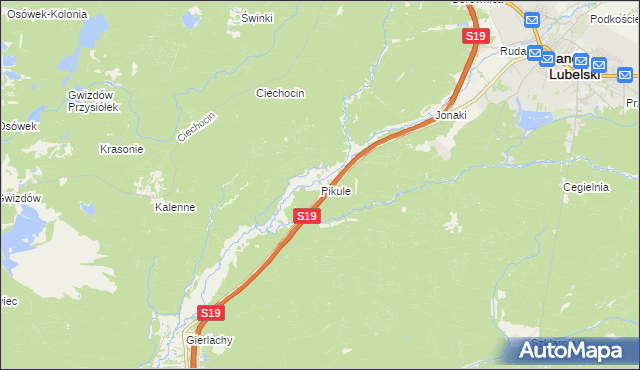 mapa Pikule, Pikule na mapie Targeo