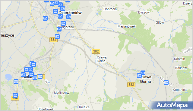 mapa Piława Dolna, Piława Dolna na mapie Targeo