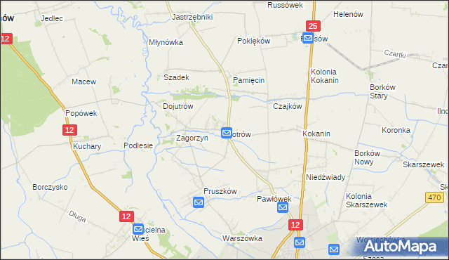 mapa Piotrów gmina Blizanów, Piotrów gmina Blizanów na mapie Targeo