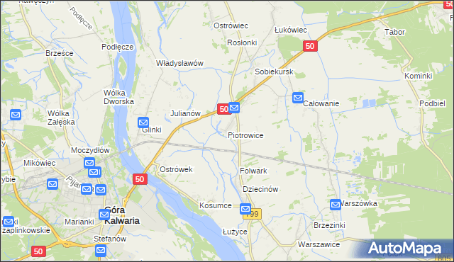 mapa Piotrowice gmina Karczew, Piotrowice gmina Karczew na mapie Targeo