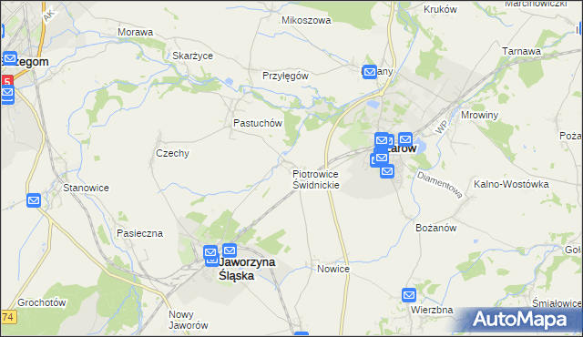 mapa Piotrowice Świdnickie, Piotrowice Świdnickie na mapie Targeo