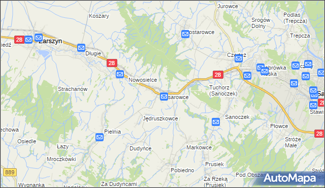 mapa Pisarowce, Pisarowce na mapie Targeo