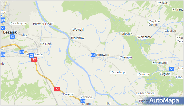 mapa Piskorowice, Piskorowice na mapie Targeo