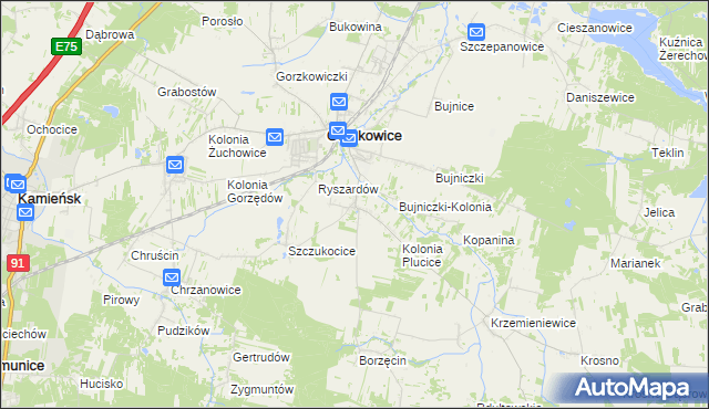 mapa Plucice, Plucice na mapie Targeo