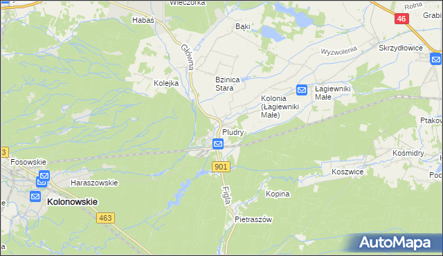 mapa Pludry, Pludry na mapie Targeo