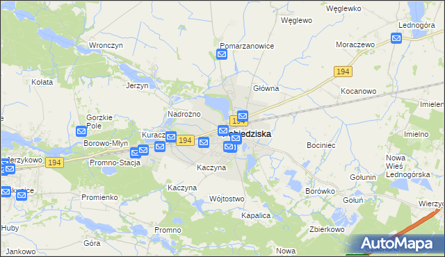 mapa Pobiedziska, Pobiedziska na mapie Targeo