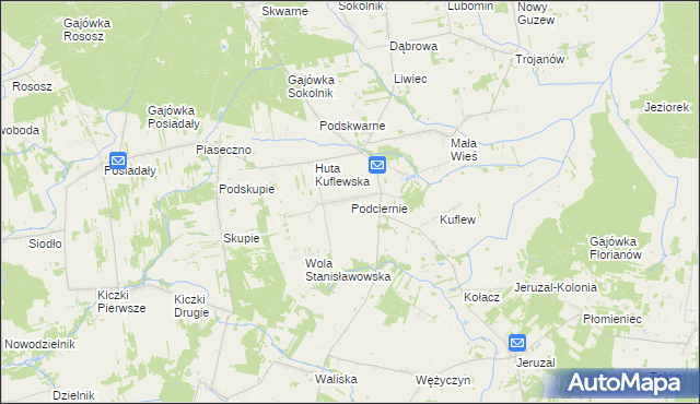 mapa Podciernie, Podciernie na mapie Targeo