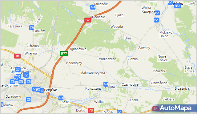 mapa Podlaszcze, Podlaszcze na mapie Targeo