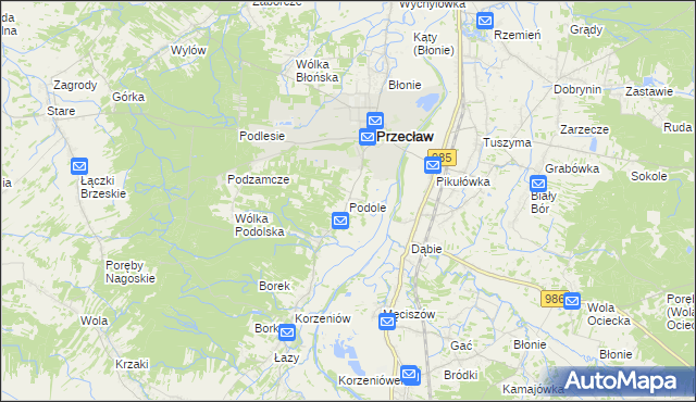 mapa Podole gmina Przecław, Podole gmina Przecław na mapie Targeo
