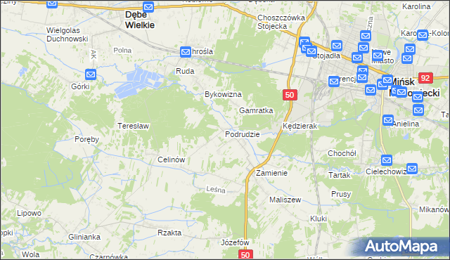 mapa Podrudzie, Podrudzie na mapie Targeo