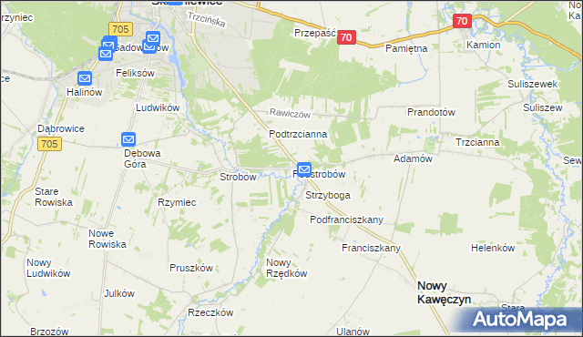 mapa Podstrobów, Podstrobów na mapie Targeo