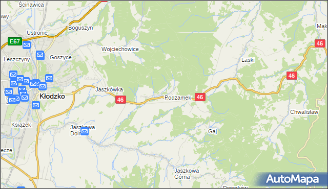 mapa Podzamek, Podzamek na mapie Targeo