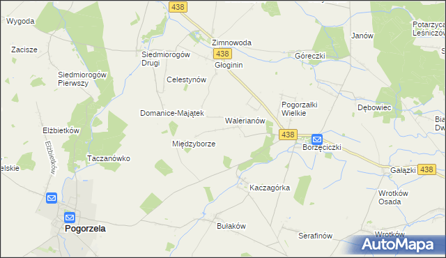 mapa Pogorzałki Małe, Pogorzałki Małe na mapie Targeo