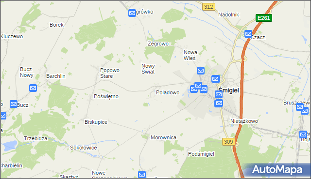 mapa Poladowo, Poladowo na mapie Targeo