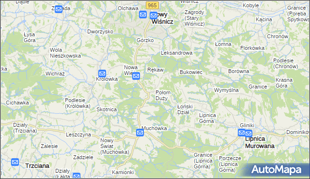 mapa Połom Duży, Połom Duży na mapie Targeo