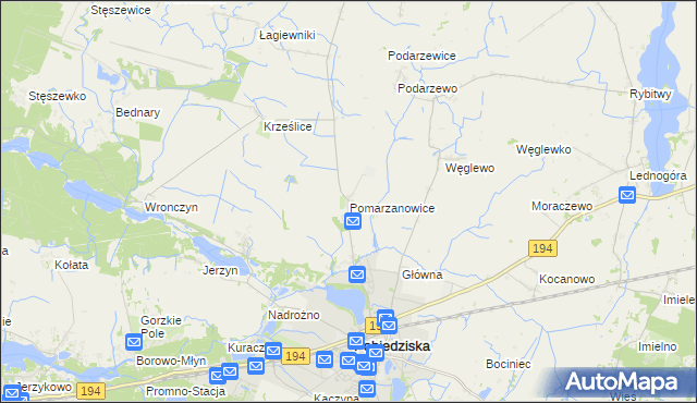 mapa Pomarzanowice, Pomarzanowice na mapie Targeo
