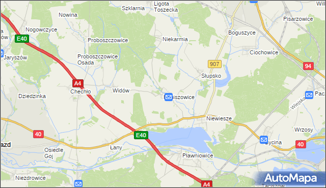 mapa Poniszowice, Poniszowice na mapie Targeo