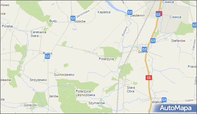 mapa Potarzyca gmina Jarocin, Potarzyca gmina Jarocin na mapie Targeo