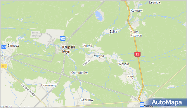 mapa Potępa, Potępa na mapie Targeo