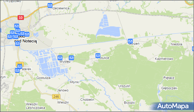 mapa Potulice gmina Nakło nad Notecią, Potulice gmina Nakło nad Notecią na mapie Targeo