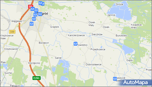 mapa Powidzko, Powidzko na mapie Targeo