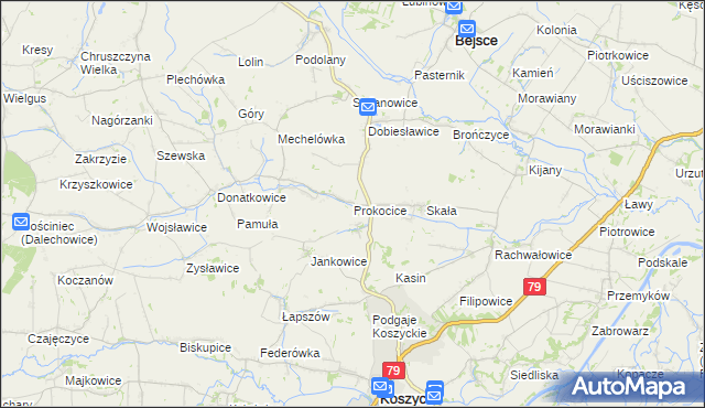 mapa Prokocice, Prokocice na mapie Targeo