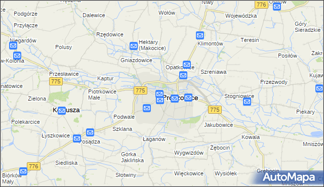 mapa Proszowice, Proszowice na mapie Targeo