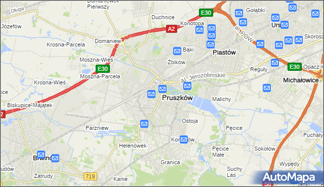 mapa Pruszków, Pruszków na mapie Targeo