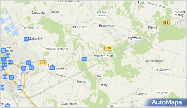 mapa Pruszyn-Pieńki, Pruszyn-Pieńki na mapie Targeo