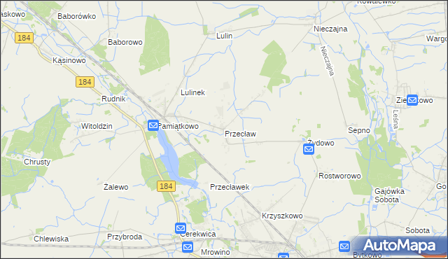 mapa Przecław gmina Szamotuły, Przecław gmina Szamotuły na mapie Targeo
