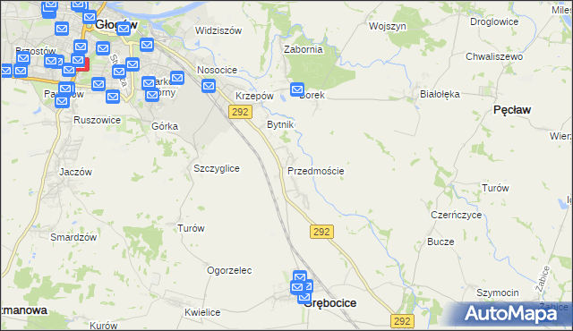 mapa Przedmoście gmina Głogów, Przedmoście gmina Głogów na mapie Targeo