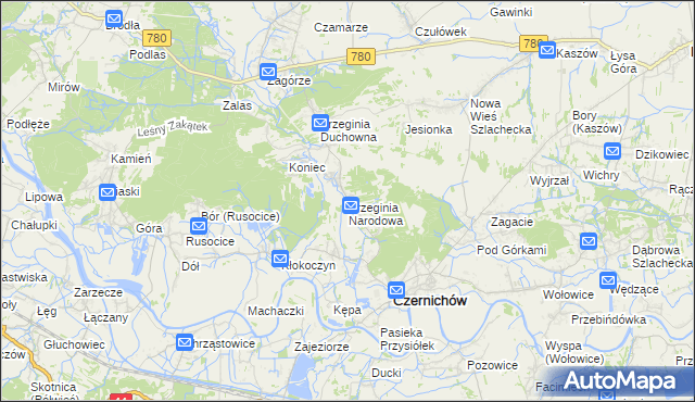 mapa Przeginia Narodowa, Przeginia Narodowa na mapie Targeo