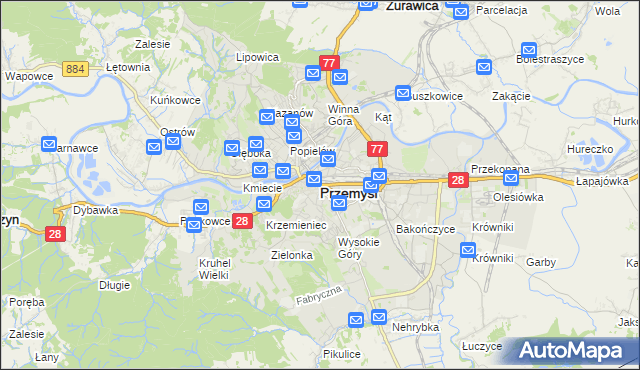 mapa Przemyśla, Przemyśl na mapie Targeo