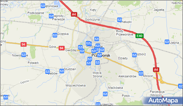 mapa Przeworsk, Przeworsk na mapie Targeo
