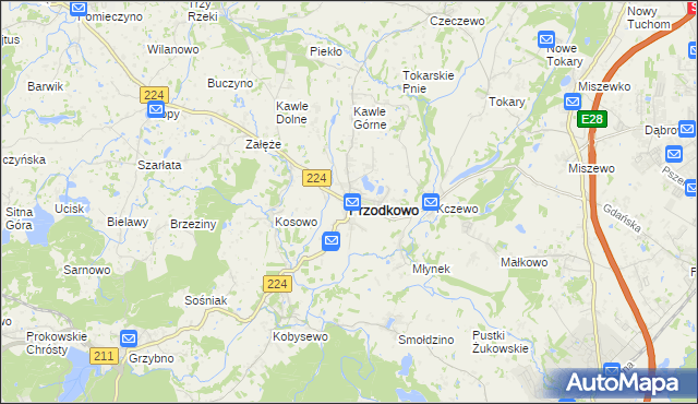mapa Przodkowo, Przodkowo na mapie Targeo
